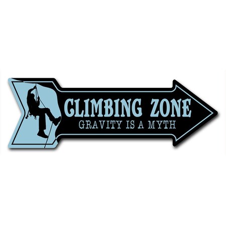 Signmission Climbing Zone Arrow Decal Funny Home Decor 30in Wide D-A-10-999912